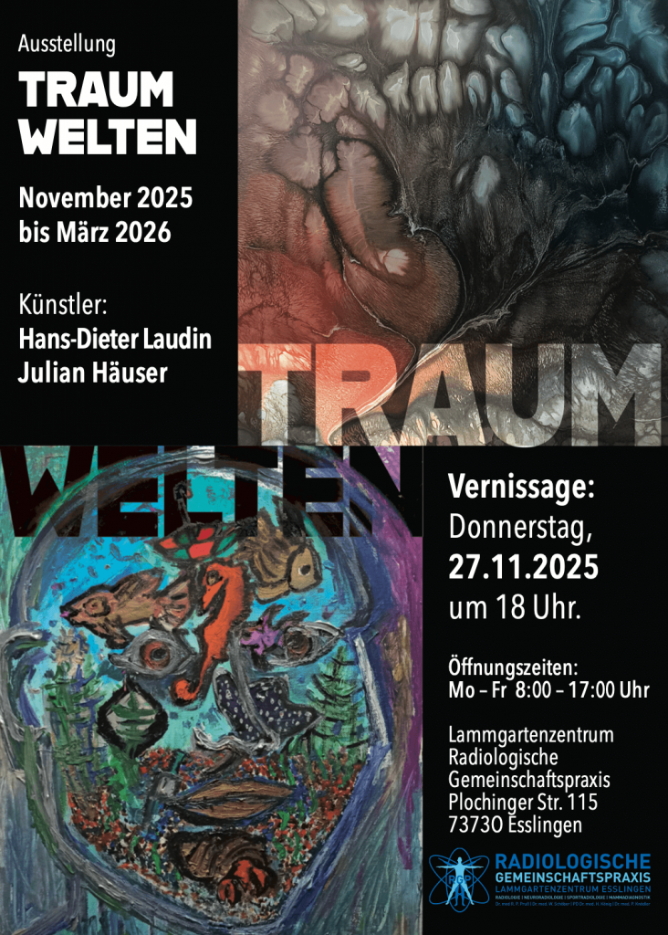 Flyer für die Ausstellung „Traumwelten"